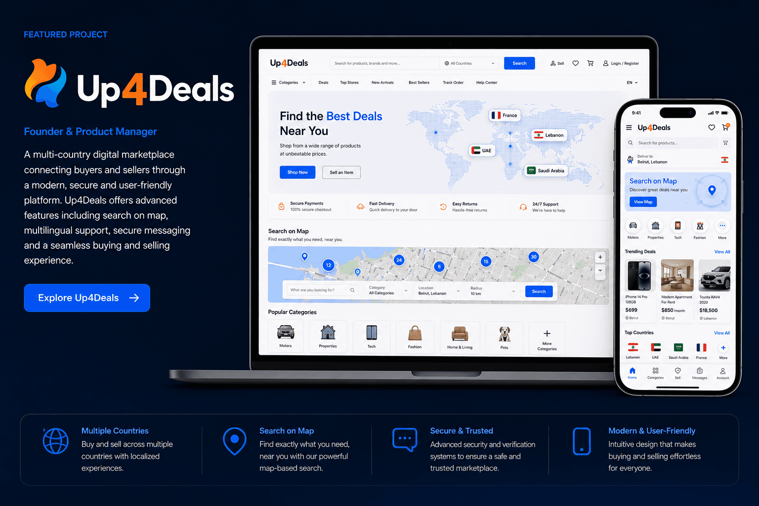 Up4Deals desktop and mobile platform showcase